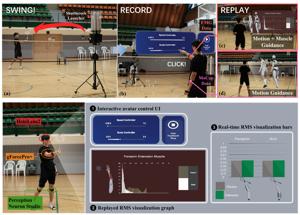 Visual summary for IMPACT: Exploring Integrated Muscle-Posture AR Coaching in Static-Stance Badminton Training